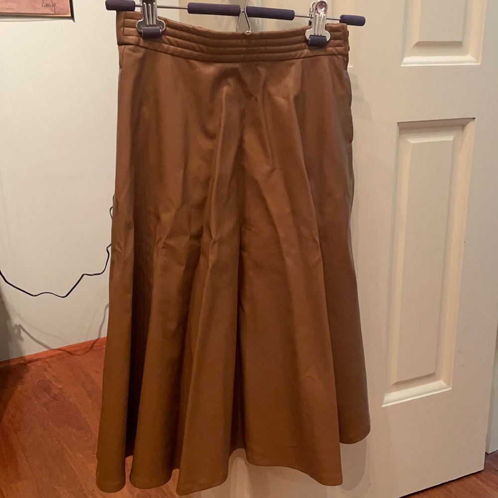 Faux leather midi skirt! Barely worn!